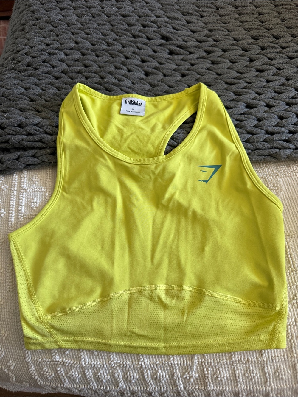 Gymshark Neon Yellow Racerback Crop Top